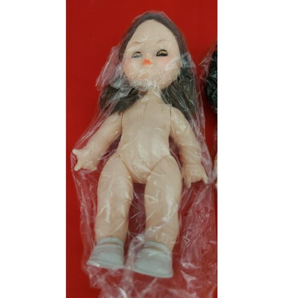 NOS 7" Craft Dolls One brown hair one Black hair both with sleeping eyes. - Picture 3 of 4